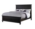 Black Color Queen Size Bed Bedroom Furniture High Panel Headboard Footboard Plywood 1pc Bedframe