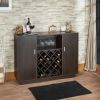 Espresso 2-Door Wine Cabinet with Stemware Rack