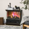 HOMCOM 26" Electric Fireplace Stove with Remote Control, 12H Timer, Brown