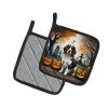 Welsh Springer Spaniel Spooky Halloween Pair of Pot Holders Kitchen Heat Resistant Pot Holders Sets Oven Hot Pads for Cooking Baking BBQ