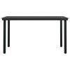 Patio Dining Table Black 55.1"x27.6"x29.1" Steel and Glass