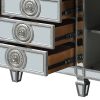 ACME Varian Server, Mirrored & Antique Platinum 66164