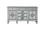 ACME Varian Server, Mirrored & Antique Platinum 66164