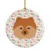 German Spitz Merry Christmas Ceramic Ornament Christmas Tree Hanging Decorations for Home Christmas Holiday, Party, Gift, 3 in, Multicolor