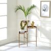 Gold Plant Stand with 3 Open Storage Compartment