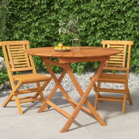 Folding Patio Table Ø 33.5"x29.5" Solid Wood Teak