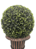 24" Ball Topiary in Bronze Pedestal Pot, Artificial Faux Plant for indoor and outdoor