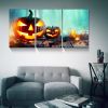 3pcs Drop-Shipping Halloween Canvas Wall Art Pumpkin Hanging Wooden Hanging Ghost Halloween Decorations Artwork Modern Picture Gift Poster for Home Wa