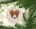 Rat Terrier Merry Christmas Ceramic Ornament Christmas Tree Hanging Decorations for Home Christmas Holiday, Party, Gift, 3 in, Multicolor