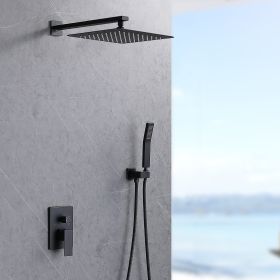 Shower System Shower Faucet Combo Set Wall Mounted with 12" Rainfall Shower Head and handheld shower faucet