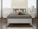 Albany Solid Wood Queen Bed Frame with Headboard, Heavy Duty Modern Rustic Queen Size Bed Frames, Box Spring Needed