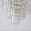 Gold Crystal Chandeliers,5-Tier Round Semi Flush Mount Chandelier Light Fixture