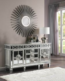 ACME Varian Server, Mirrored & Antique Platinum 66164