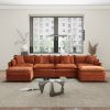 142.52"Modern Chenille U-shaped Sectional Sofa with Convertible Chaise, Comfy Cloud Couch Deep Sectional Sofa with Ottomans for Living Room