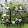 Artisasset Garden Cart Stand & Flower Pot Plant Holder Display Rack, 6 Tiers, Parisian Style - Perfect for Home, Garden, Patio Black RT