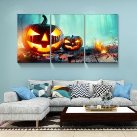 3pcs Drop-Shipping Halloween Canvas Wall Art Pumpkin Hanging Wooden Hanging Ghost Halloween Decorations Artwork Modern Picture Gift Poster for Home Wa