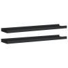 Picture Frame Ledge Shelves 2 pcs Black 23.6"x3.5"x1.2" MDF