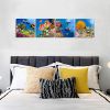 Bathroom Canvas Wall Art Sea Turtle Wall Decor for Living Room Colorful Fish Coral Dolphin Ocean Theme Underwater World Pictures for Bedroom Navy Seas