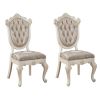 Rose Gold and Pearl White Tufted Back Side Chairs (Set of 2)