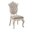 Rose Gold and Pearl White Tufted Back Side Chairs (Set of 2)