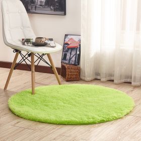 Round Rug for Bedroom, Fluffy Round Circle Rug for Kids Room (Color: Green, size: 100x100cm)