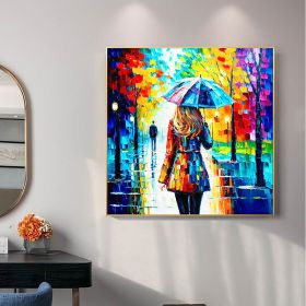 Hand Painted Oil Painting Original Colorful Figure Oil Painting on Canvas Modern Wall Art Abstract Couple Painting Living room Wall Decor Custom Gift (Style: 01, size: 70x70cm)