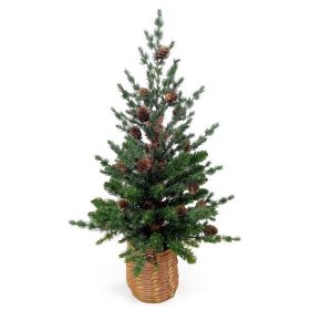 24 Inch Small Christmas Tree for Tabletop Holiday Decoration (Color: As pic show, type: Style B)