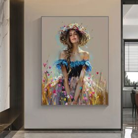 Hand Painted Original Beautiful Women Oil Painting On Canvas Abstract Figure Painting Colorful Wall Art Modern Flower Art Painting Living Room Wall De (Style: 01, size: 80x120cm)