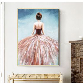 Handmade Oil Painting Ballerina Painting Modern Abstract Art Acrylic Painting On Canvas Original Ballet Art Large Wall Art Woman Painting Pink Blue Co (Style: 01, size: 140x210cm)