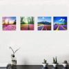 Canvas Prints Tulip Lavender Field Wall Art Colorful Flowers Artworks on Canvas Landscape Painting Framed for Modern Home Decoration