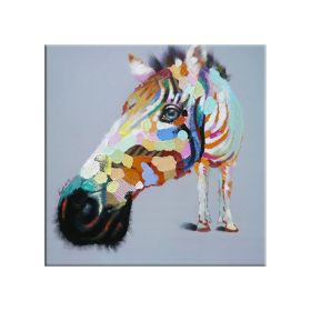 Canvas Painting Abstract Animal Posters and Handmade Horse Oil Painting Wall Pictures for Living Room Cuadros Home Decor (size: 80x80cm)